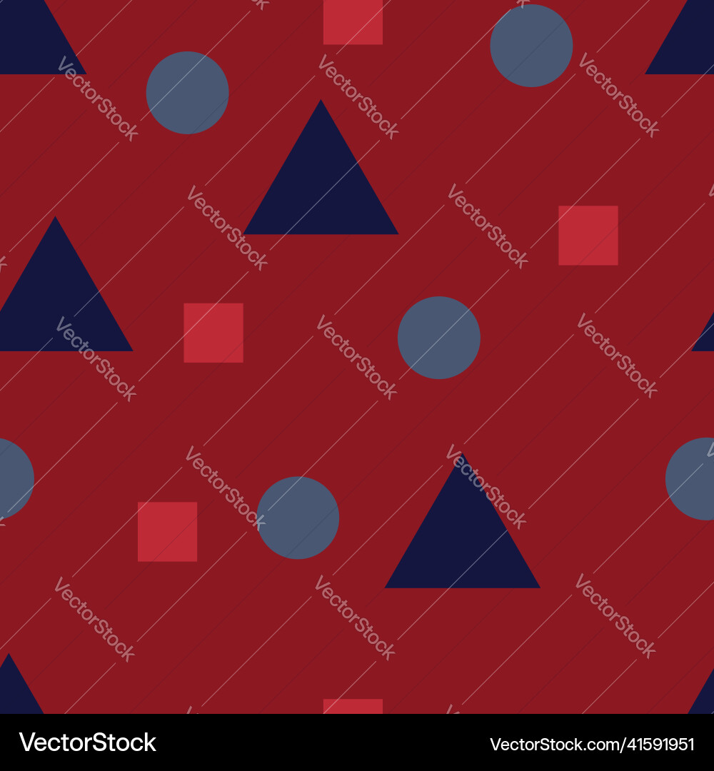 Red seamless patterns with geometric shapes Red seamless patterns with geometric shapes Vector Image