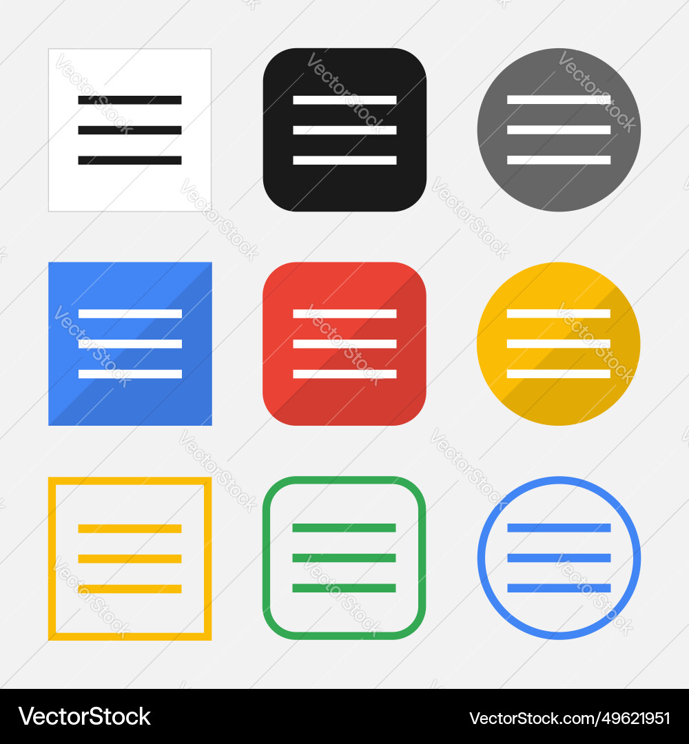 Set of menu icons for your web site or mobile app Set of menu icons for your web site or mobile app Vector Image