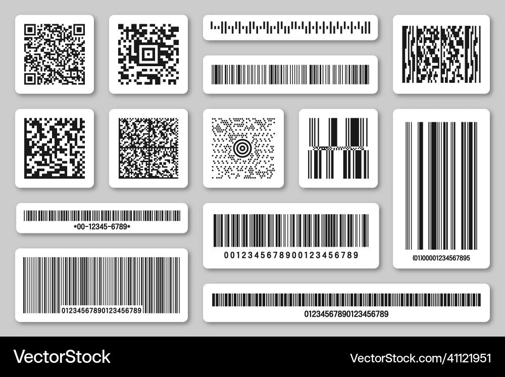 Set of product barcodes and qr codes Set of product barcodes and qr codes vector image