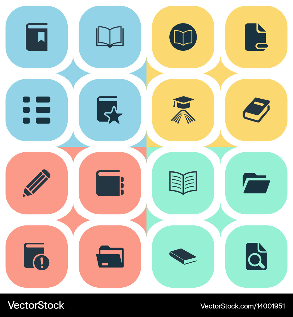 Set of simple knowledge icons vector image