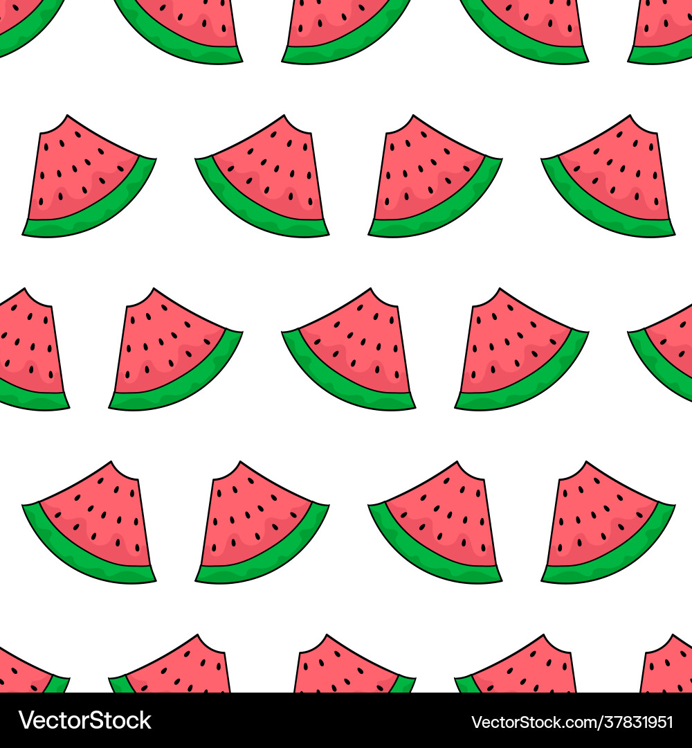 Slice watermelon seamless pattern textile print Vector Image
