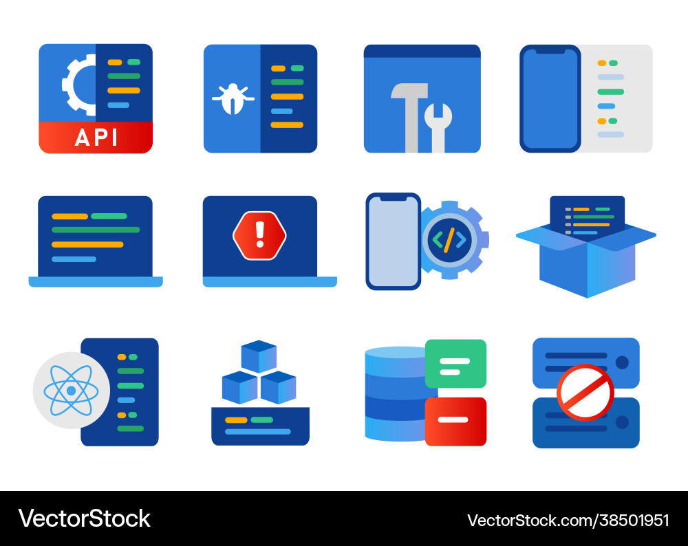 Software development modern api application vector image