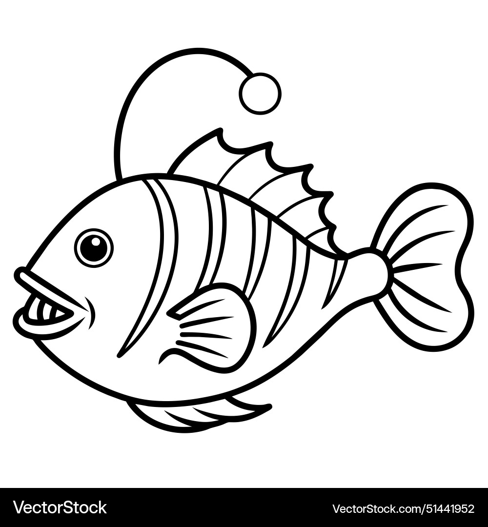 Anglerfish fish rests icon Royalty Free Vector Image