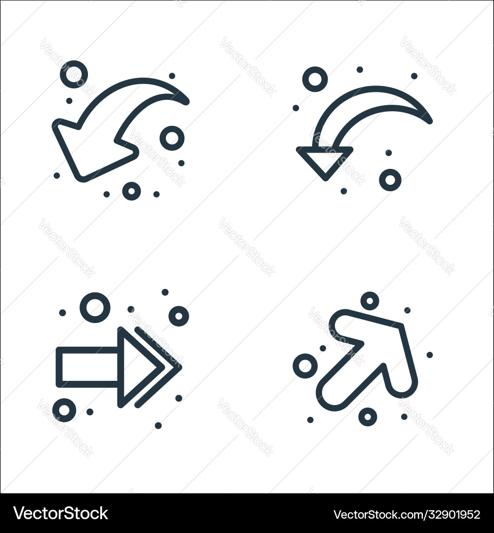 Arrows line icons linear set quality vector image
