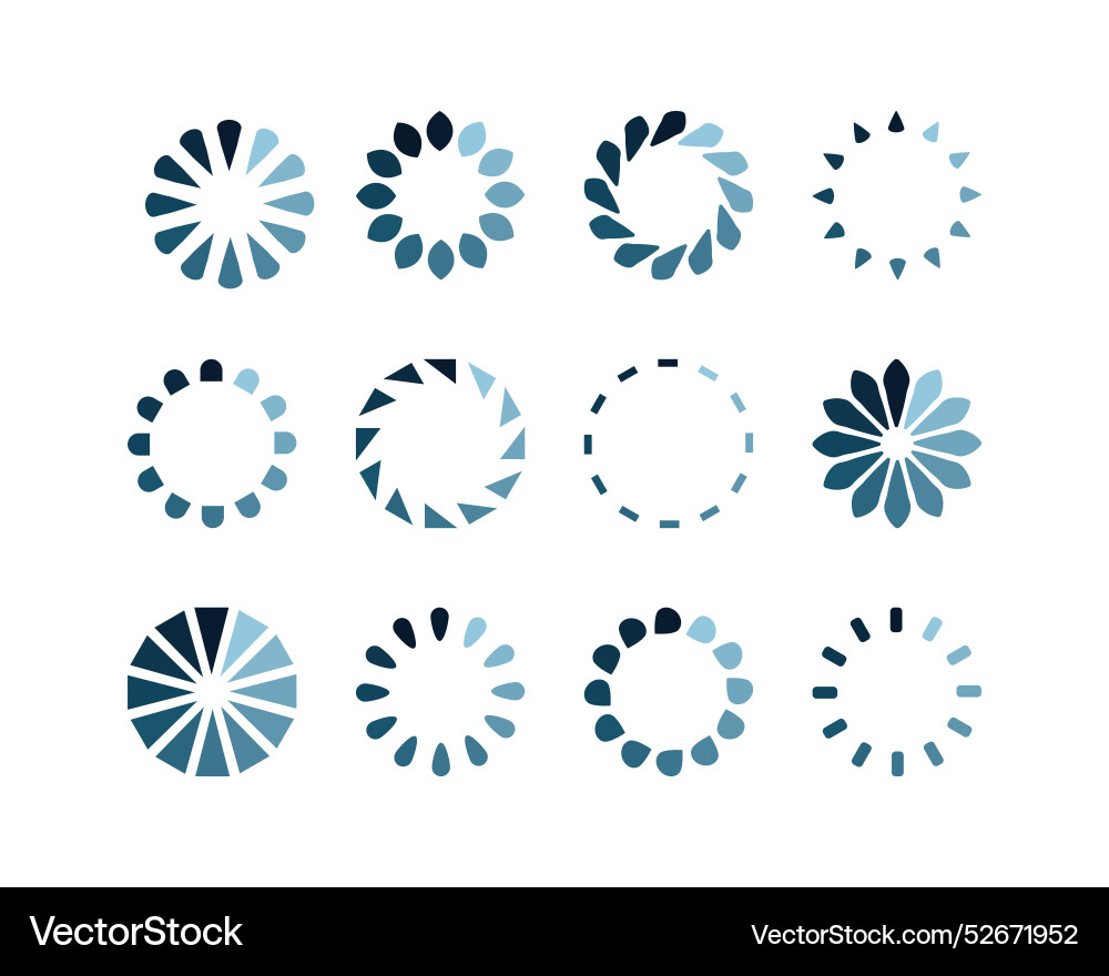Collection loading bar status icon set of loaded Vector Image