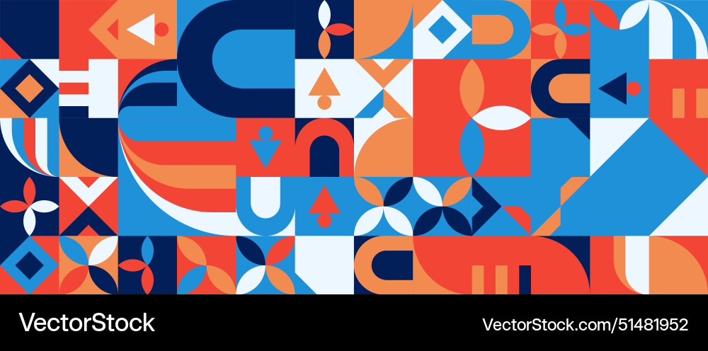 Colorful geometric minimal pattern mosaic simple Vector Image