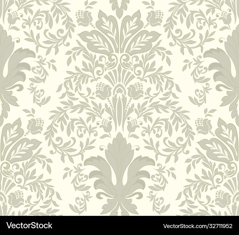 Damask seamless pattern element classical Damask seamless pattern element classical vector image