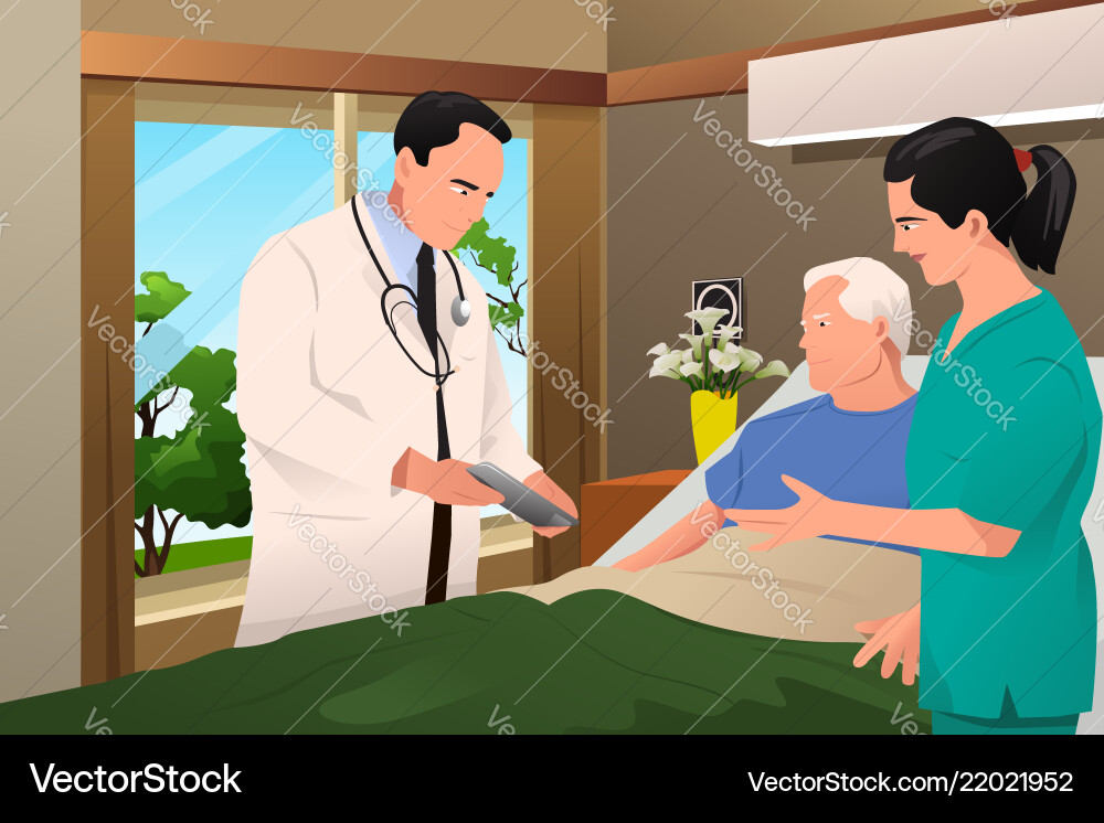 Doctor talking to his patient vector image