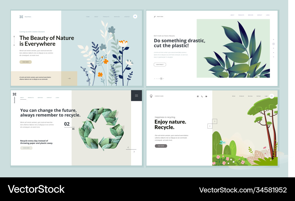 Eco-Friendly Web Templates vector image