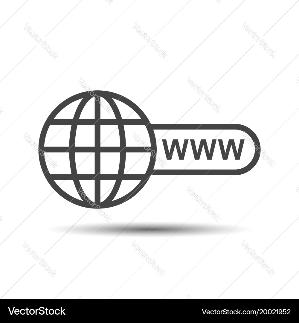 Go to web icon internet flat for website on white vector image
