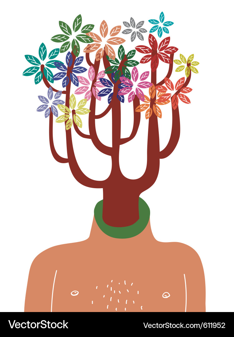 Human with Tree Head vector image