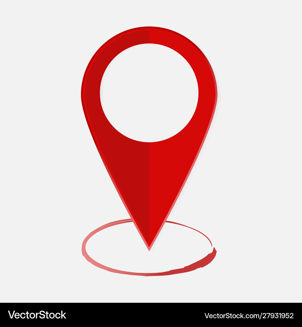 Image positioning on map mark gps icon red Vector Image