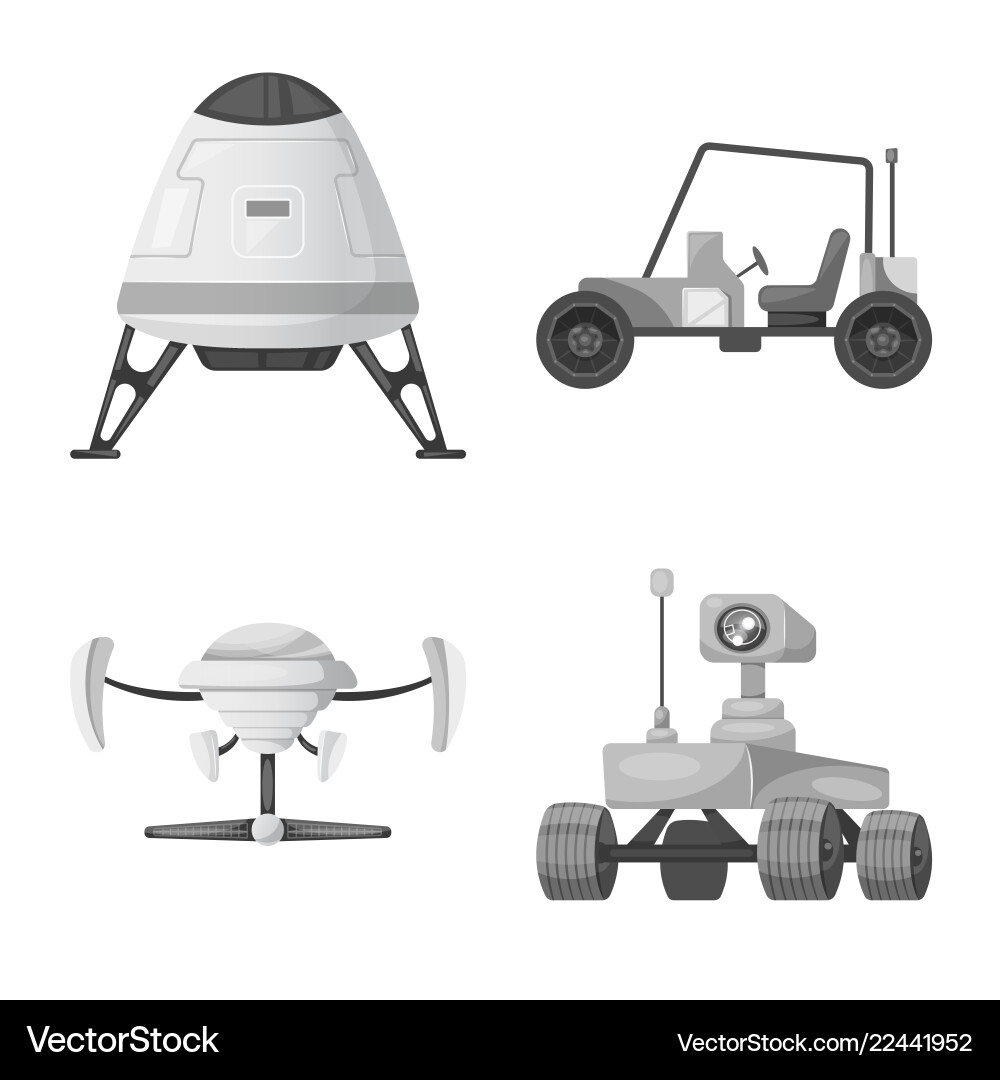 Isolated object of mars and space sign collection Isolated object of mars and space sign collection vector image