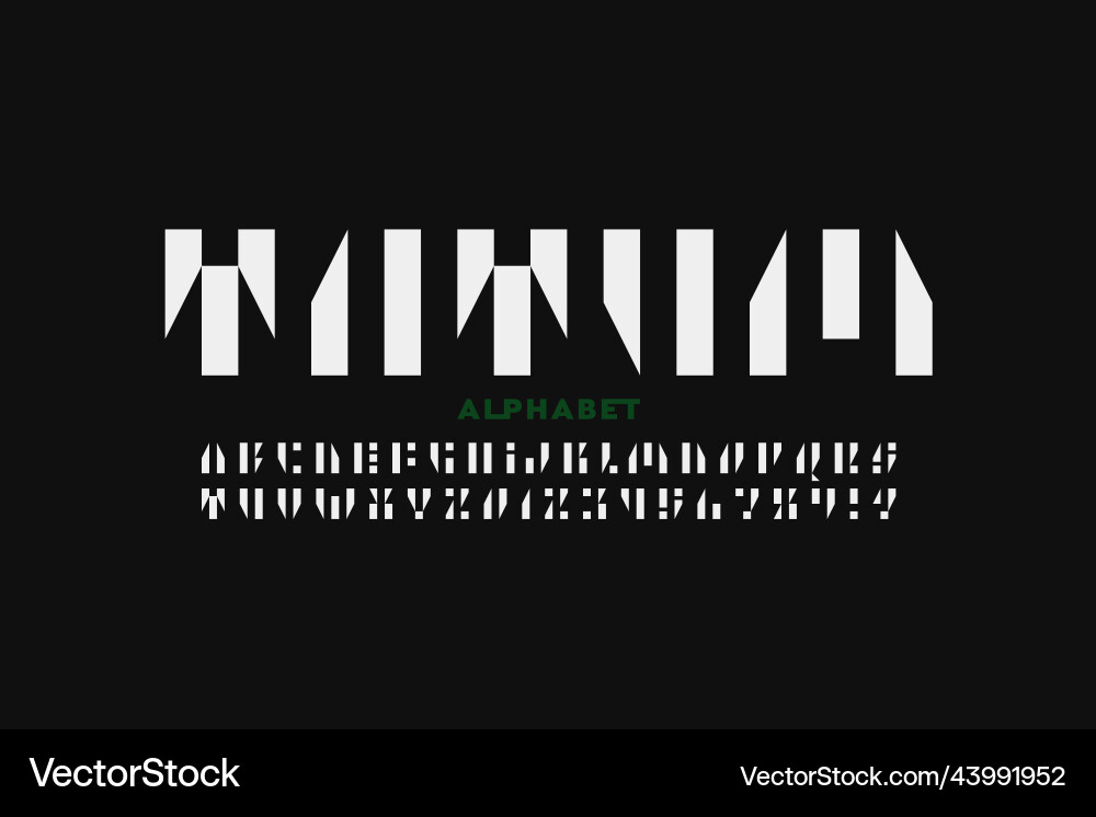 Modern style font design alphabet letters vector image