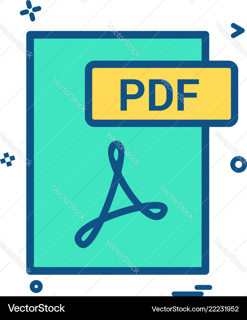 Pdf file format icon design Pdf file format icon design vector image