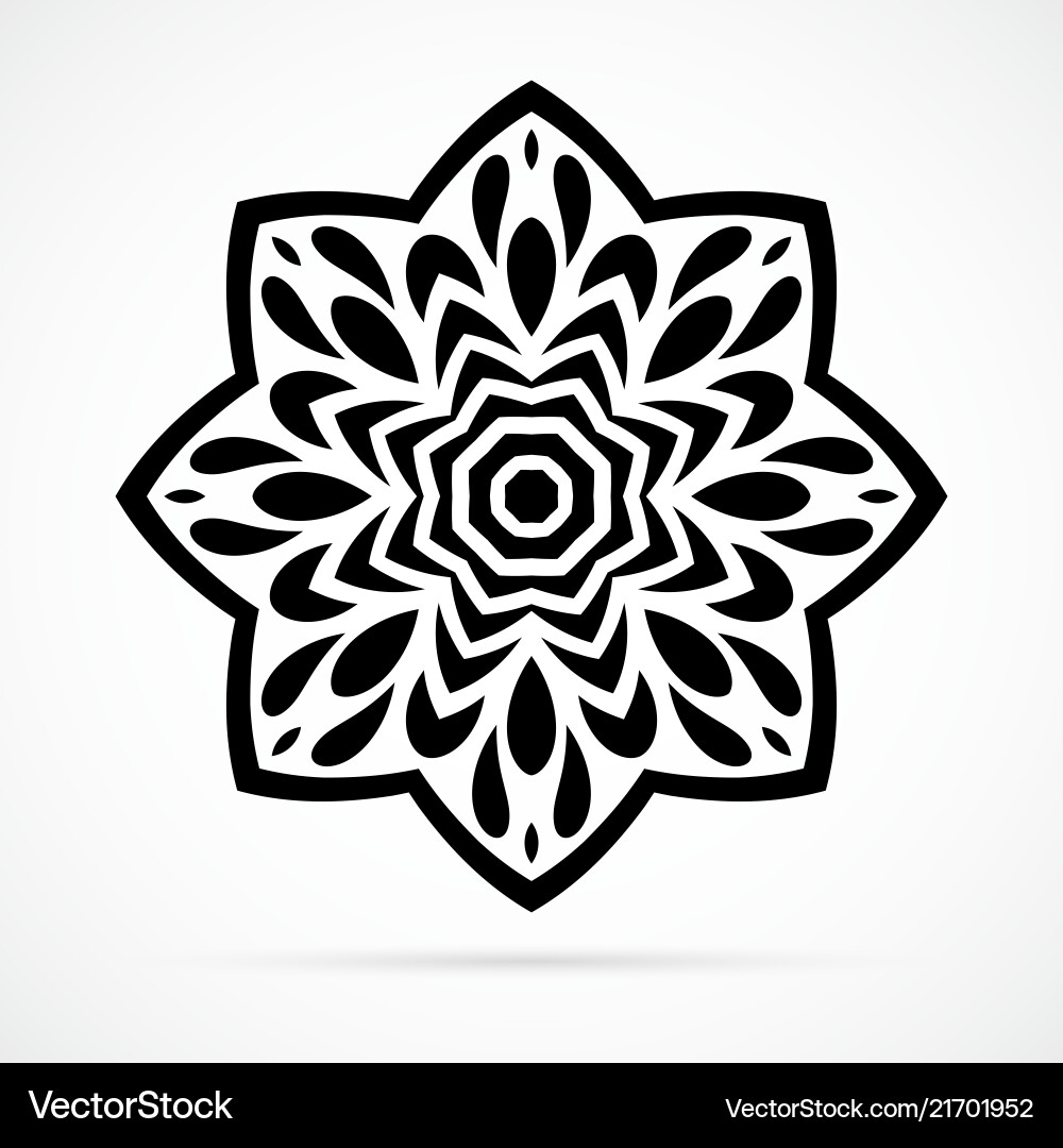Schwarze Geometrie Mandala über Weiß Schwarze Geometrie Mandala über Weiß vektorbild