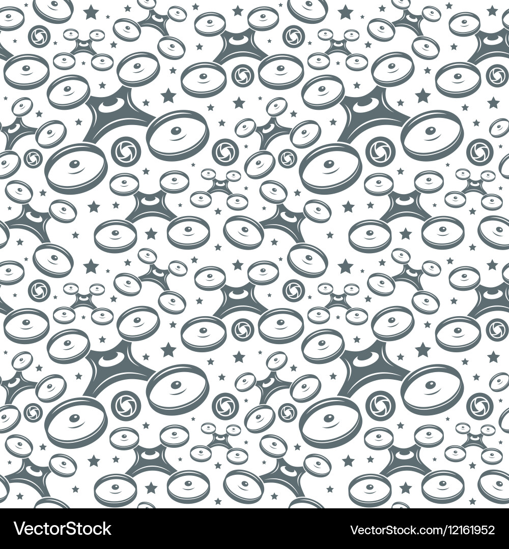 Seamless pattern with image of drone vector image