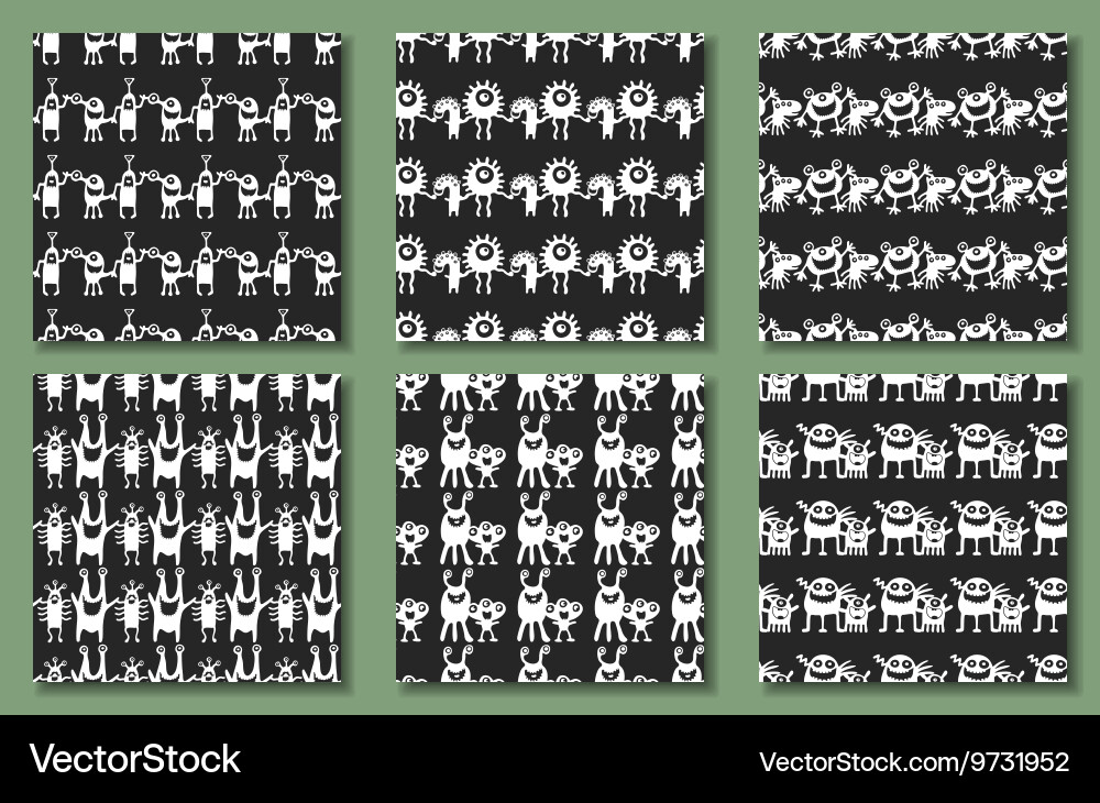 Seamless pattern with monsters Vector Image