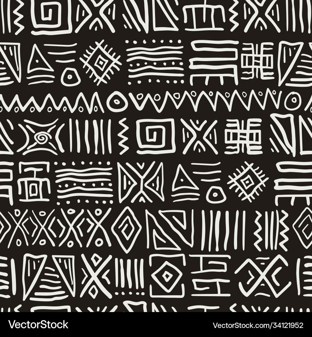 Seamless stylized african pattern ethnic vector image