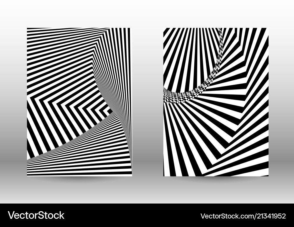 Set of abstract patterns with distorted lines Set of abstract patterns with distorted lines vector image