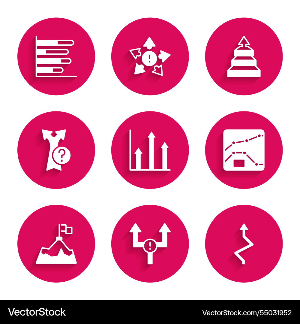 Set pie chart infographic arrow graph Set pie chart infographic arrow graph vector image