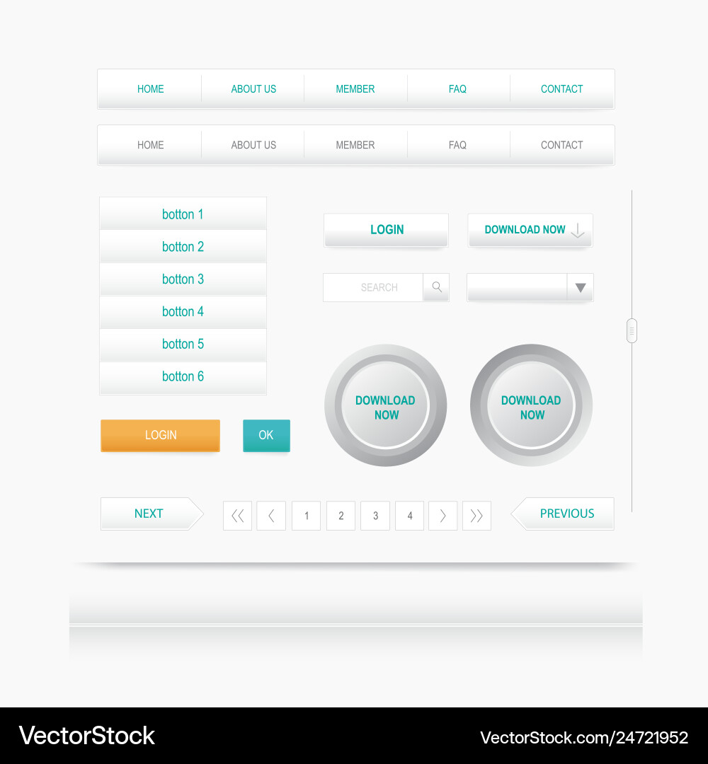 Set web elements site navigation menu button vector image