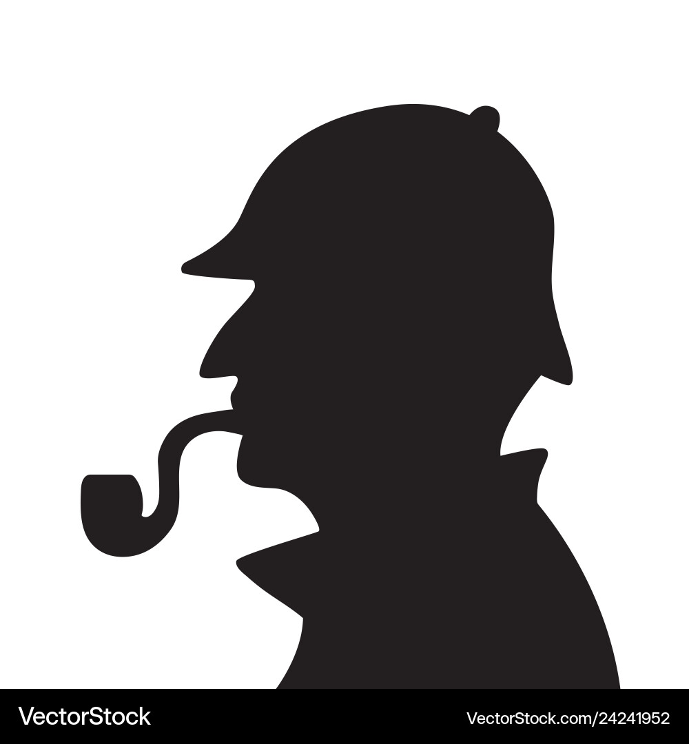 Sherlock holmes silhouette vector image