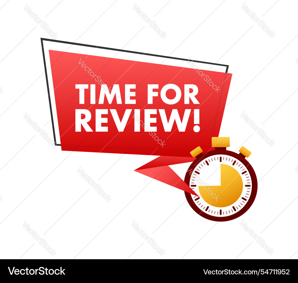 Stopwatch counting down time for review with red Stopwatch counting down time for review with red Vector Image