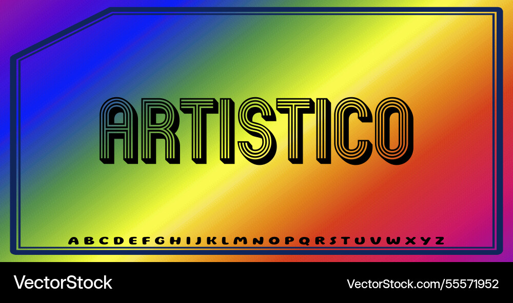 Text effects with editable colors and abstract vector image