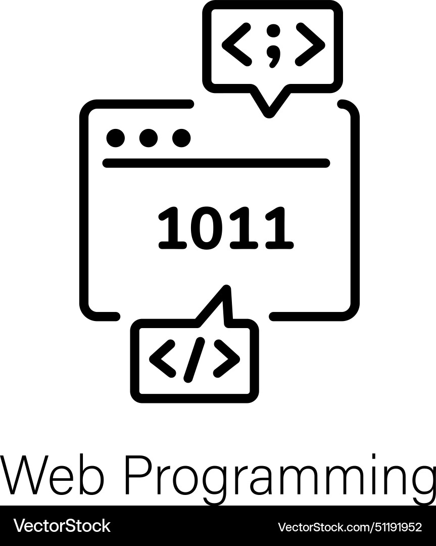 Web programming Royalty Free Vector Image - VectorStock
