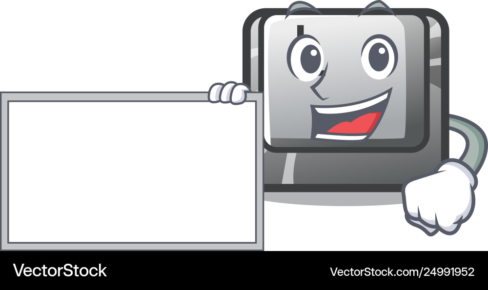 With board button l attached to character keyboard vector image