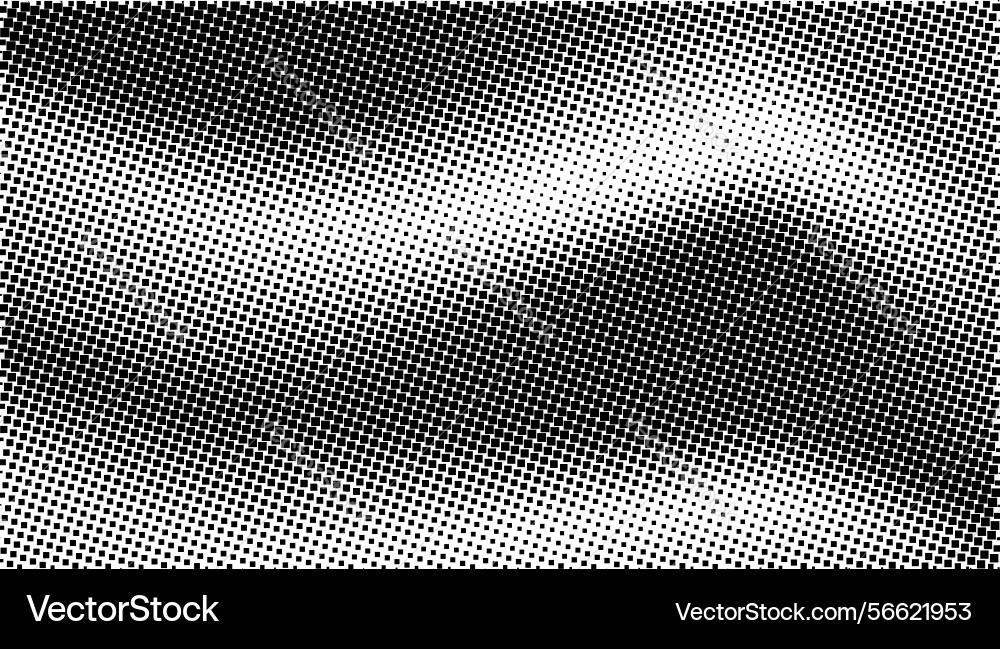 A diagonal halftone pattern of black squares vector image
