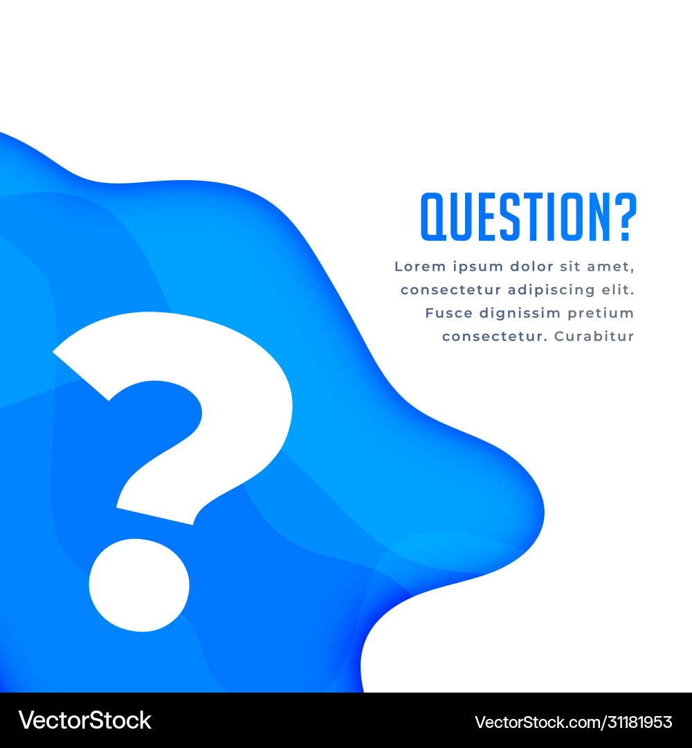 Blue question web help and support background vector image