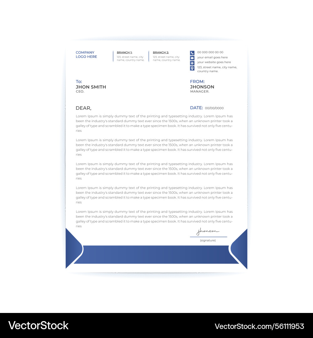 Business a4 size letterhead design template Vector Image