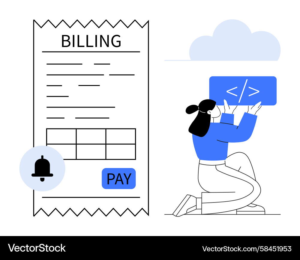 Coding & Billing Receipt Vector Image