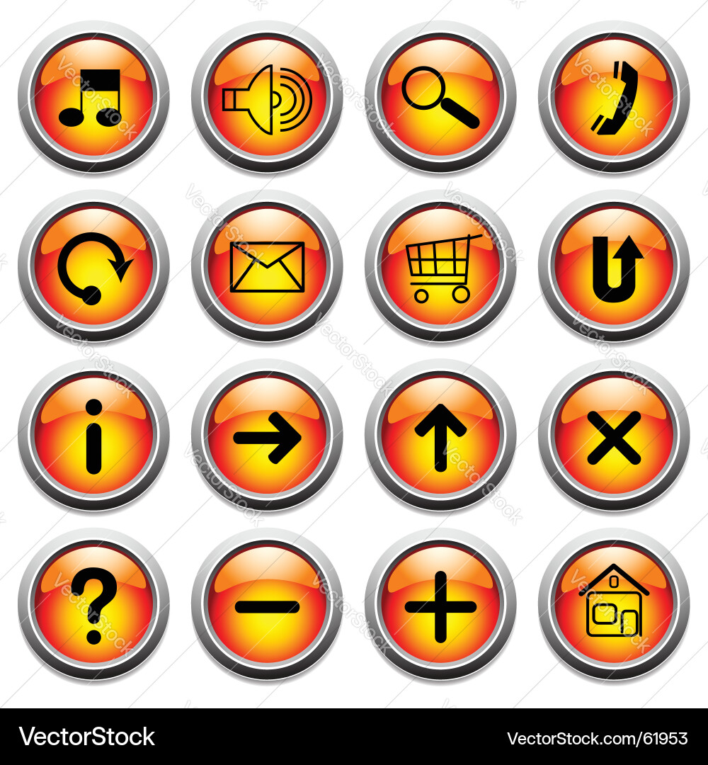 Colorful Button Set vector image