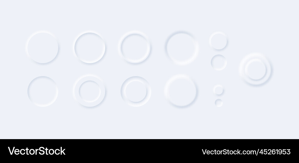 Convex Neomorphism Buttons Vector Image
