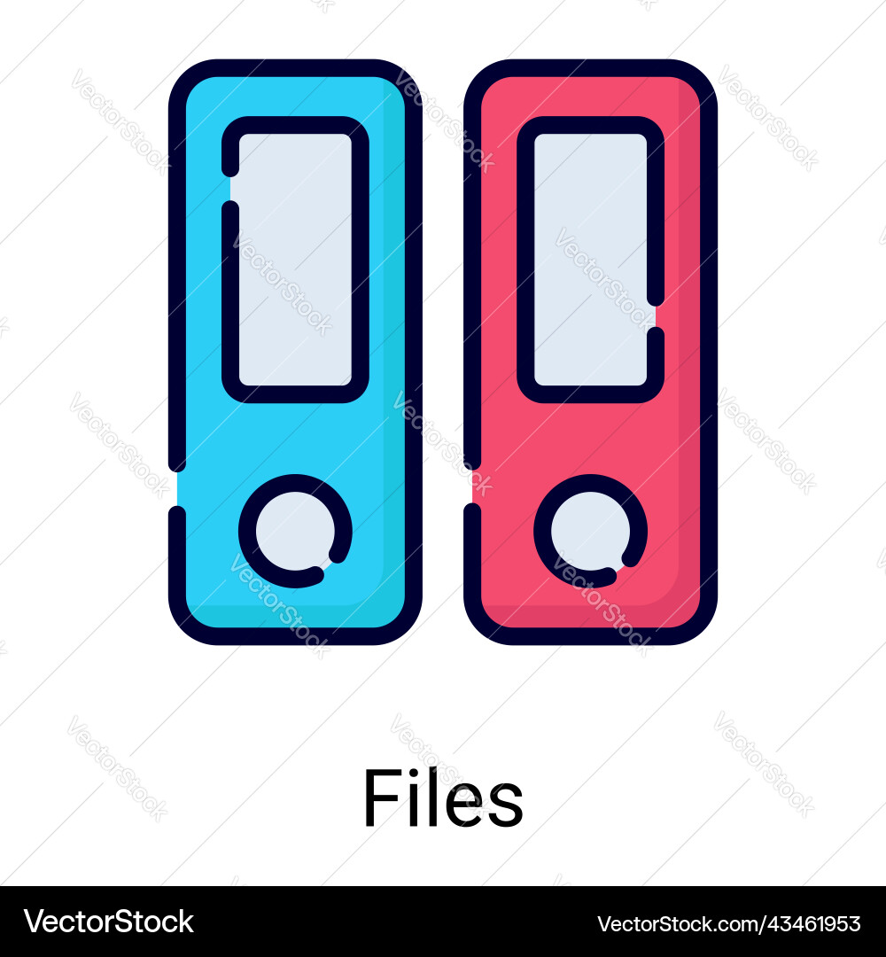 File folder color line icon isolated on white Vector Image