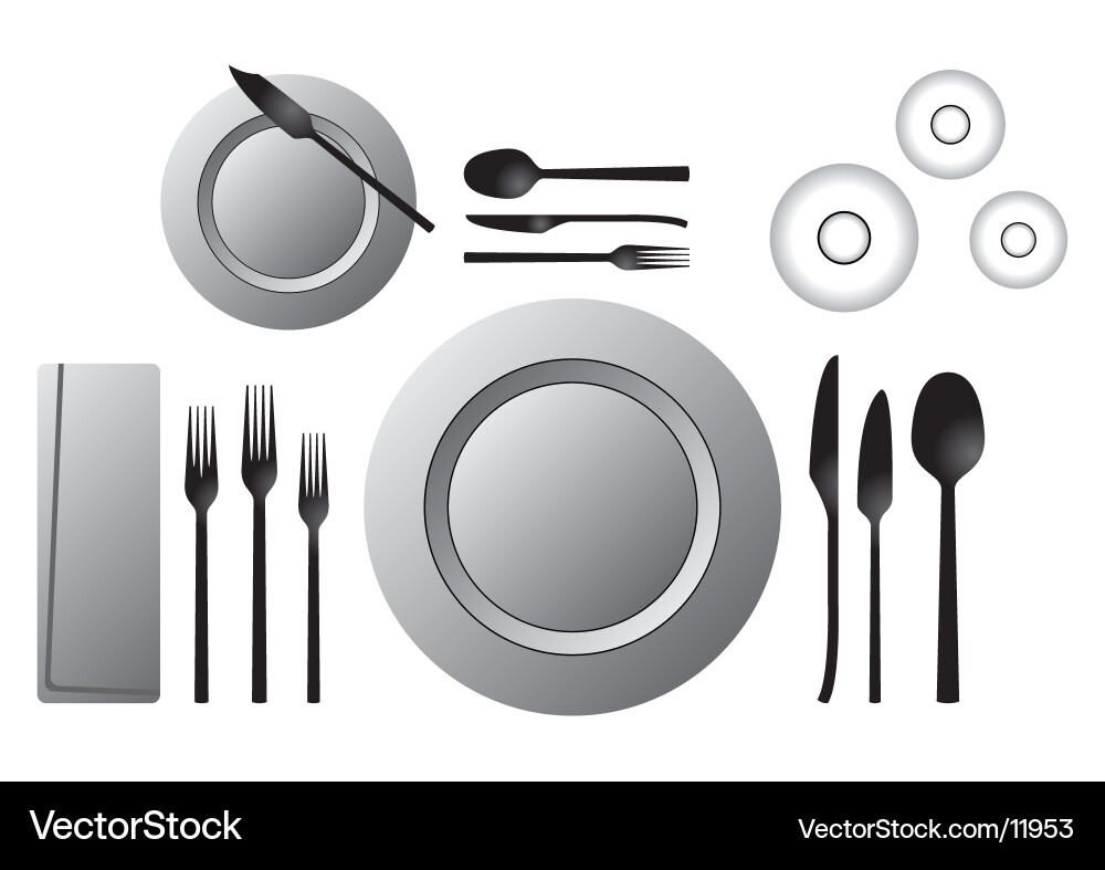 Formal Table Setting vector image