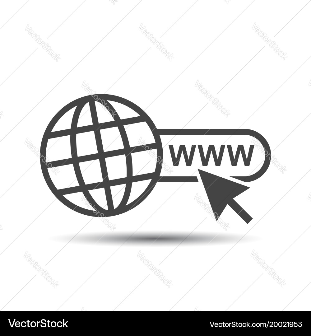 Go to web icon internet flat for website on white vector image