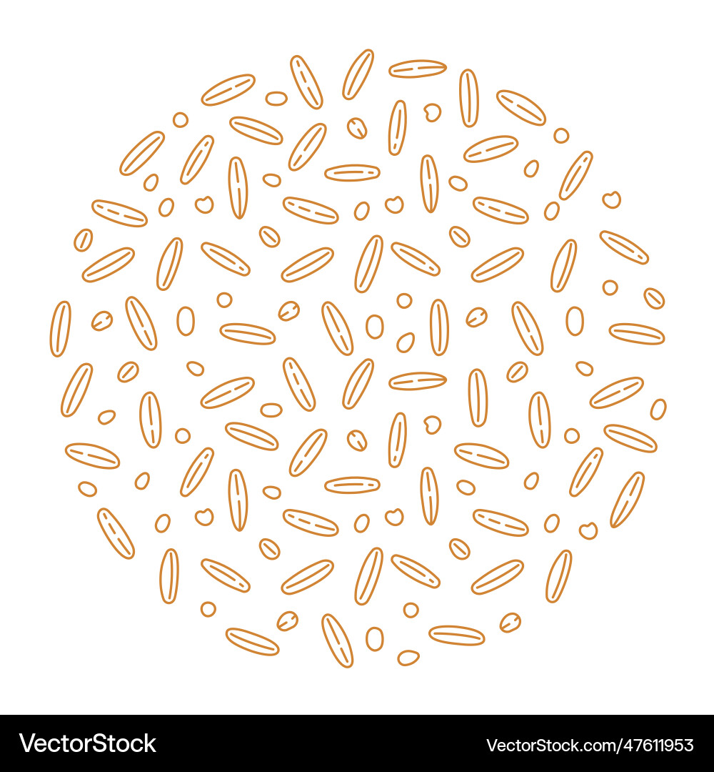 Grains pattern circle background editable outline Vector Image