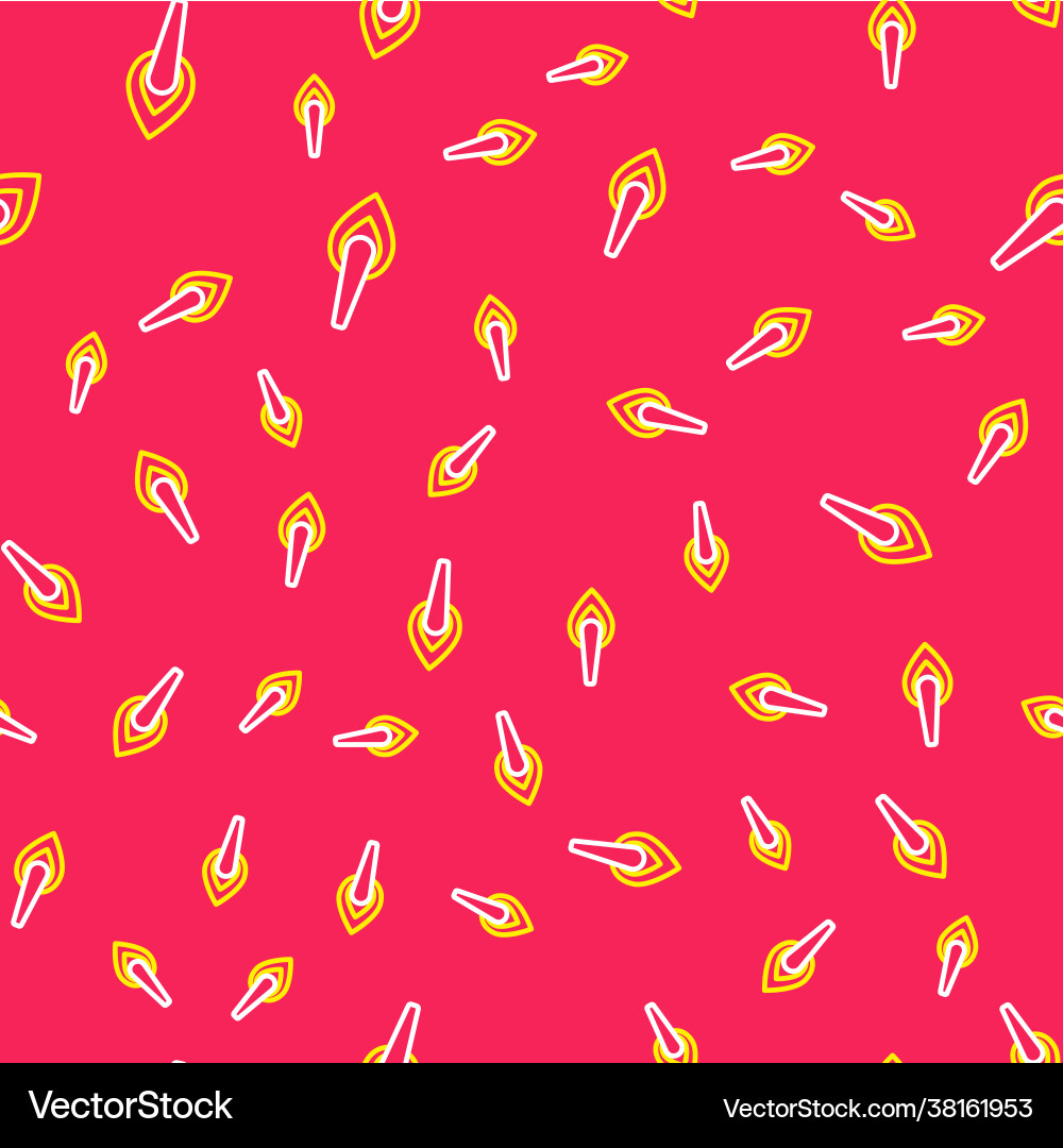Line torch flame icon isolated seamless pattern vector image