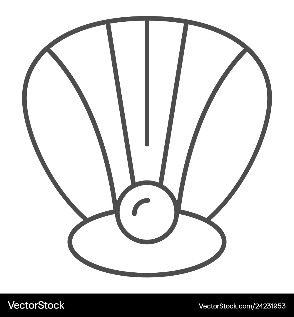 Perl in a shell thin line icon clam Perl in a shell thin line icon clam Vector Image