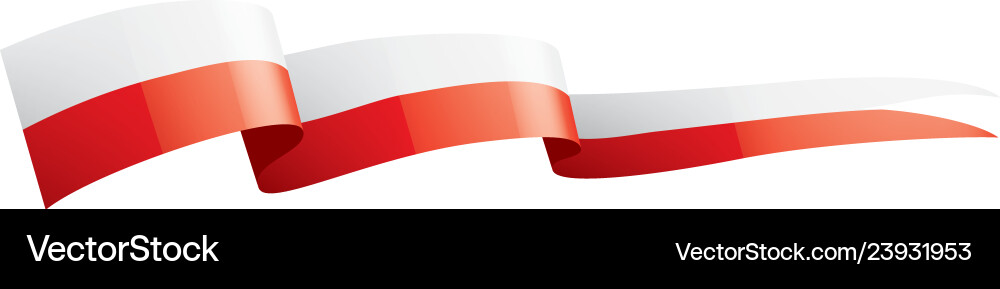 Poland flag on a white Poland flag on a white vector image