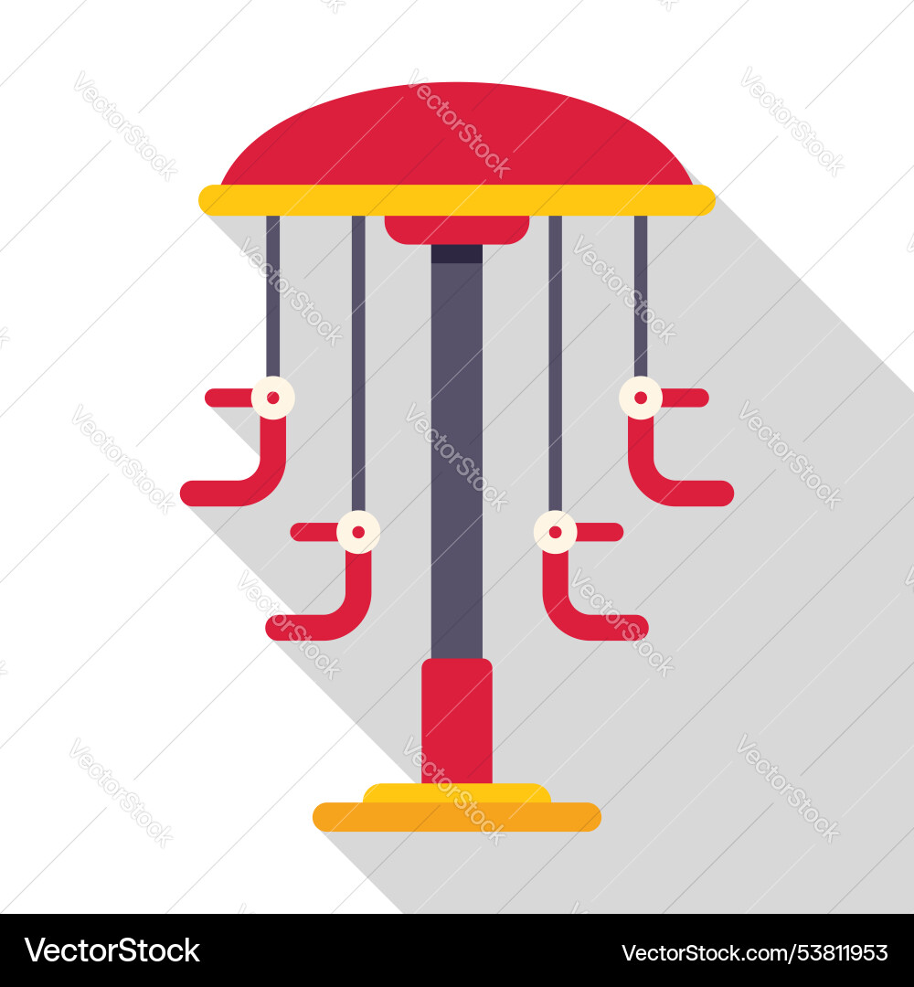 Red and yellow merry go round with empty seats Red and yellow merry go round with empty seats vector image