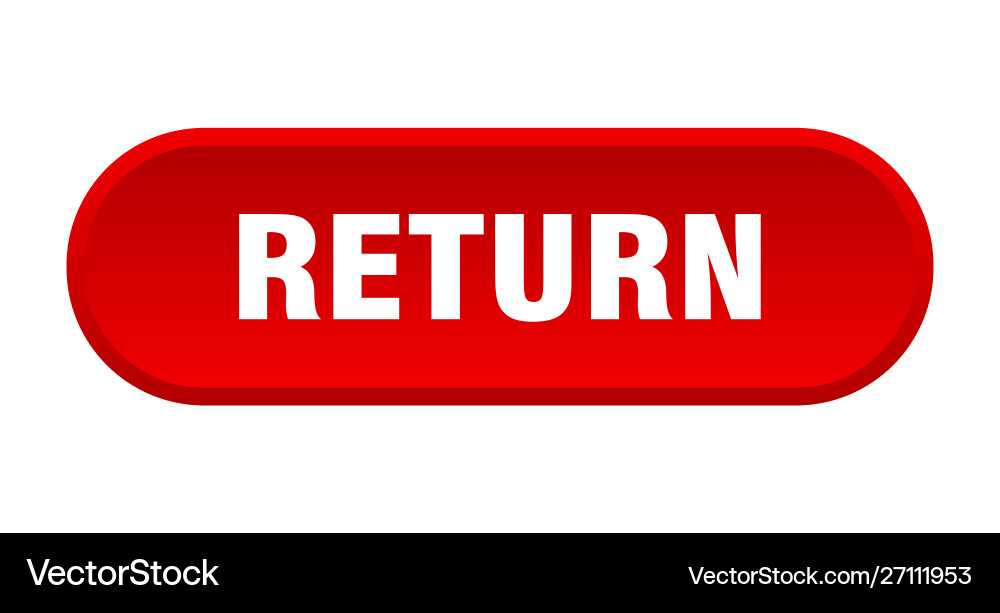 Return button rounded red sign vector image