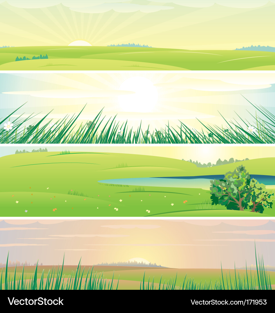 Serene Meadow Landschaft Vektorbild