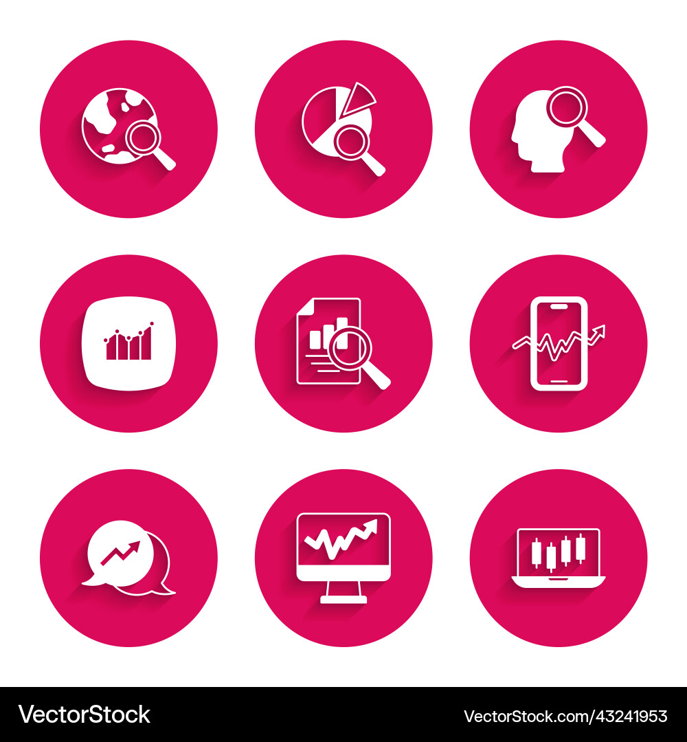 Set document with graph chart monitor stocks Set document with graph chart monitor stocks vector image