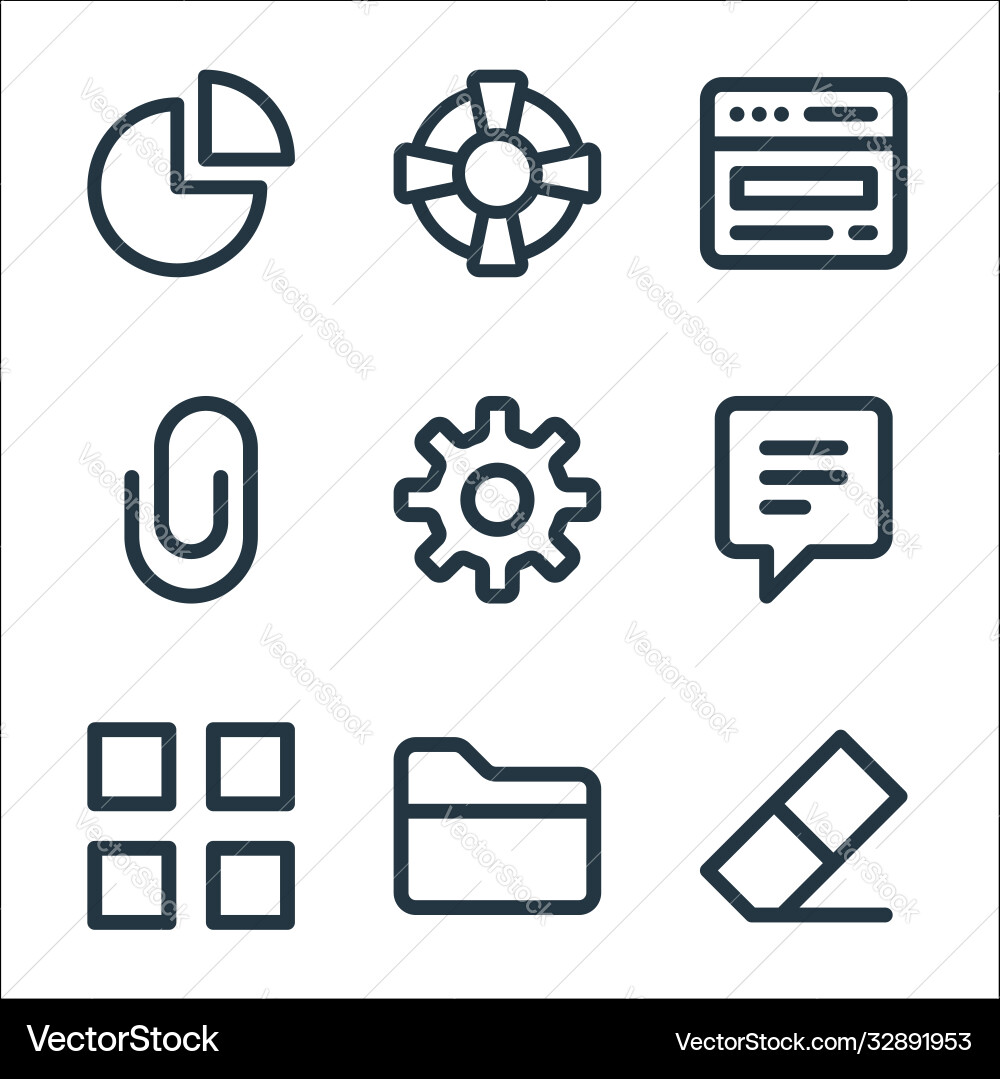 User interface line icons linear set quality Vector Image