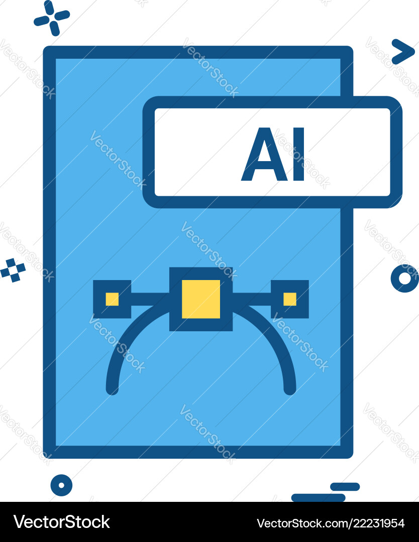 Ai file format icon design Ai file format icon design vector image